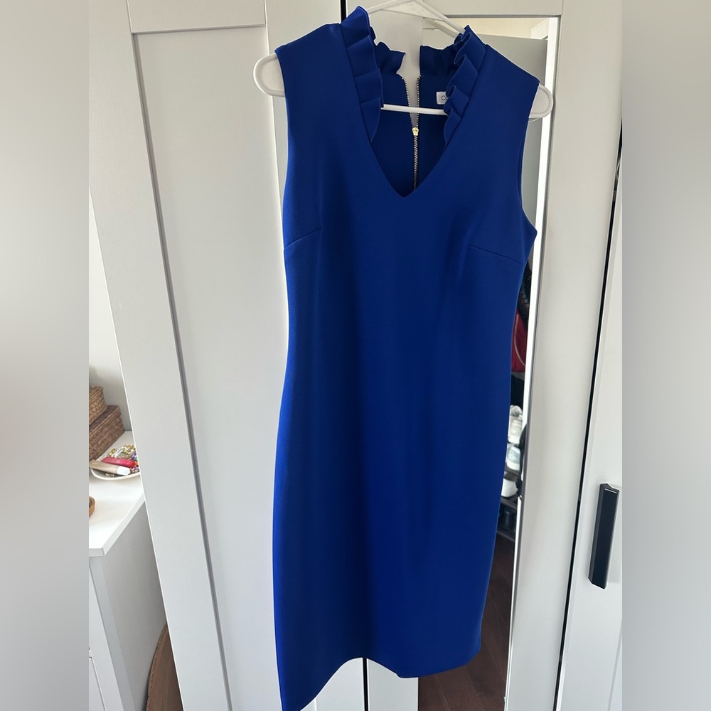 Elegant Blue Sleeveless Dress